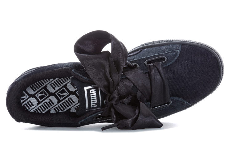 (WMNS) PUMA Suede Heart Pebble Shoes Black 365210-04