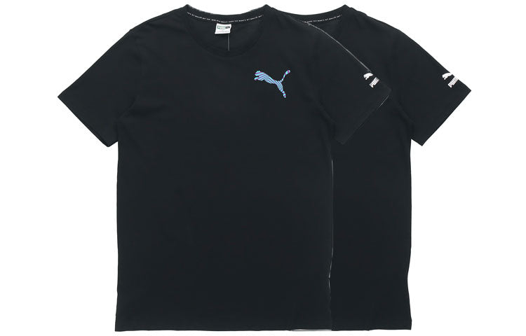 PUMA Casual Graphic T-Shirt 'Black White Blue' 596631-01