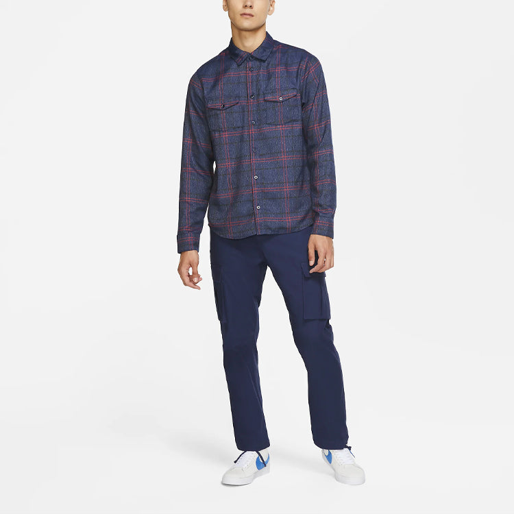 Nike SB Skateboard flannel Plaid Skateboard Shirt CK5316-410