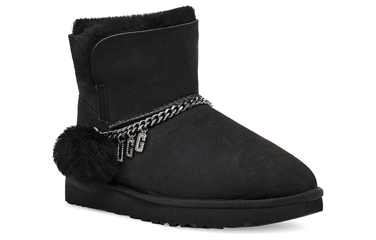 (WMNS) UGG Classic UGG Charm Mini Fleece Lined Black 1112493-BLK