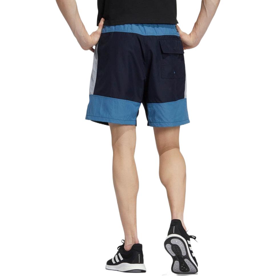Men's adidas Solid Color Splicing Straight Shorts Blue HD0063