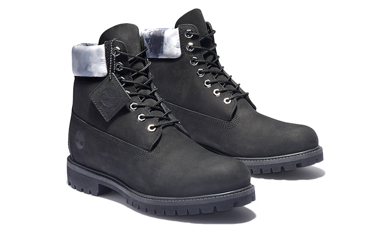 Timberland Premium 6 Inch Waterproof Boots 'Black Nubuck with Grey Camo Collar' A2NCJ001