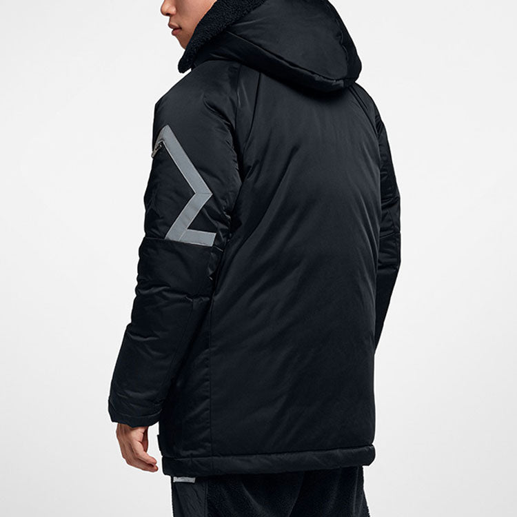 Air Jordan Casual Sports Stay Warm hooded Thicken mid-length Down Jacket Black AA1952-010