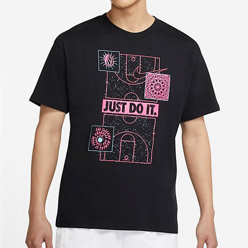 Nike Just Do It Basketball Sports Printing Short Sleeve Black DD0810-010