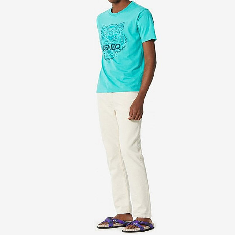 Men's KENZO Series Pattern Short Sleeve Mint Green FA55TS0714V6-58