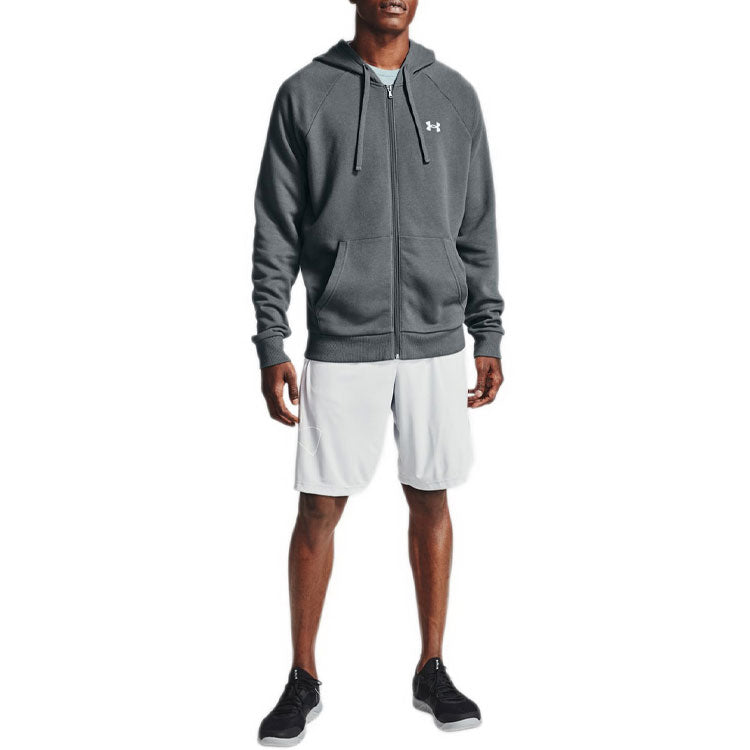Men's Under Armour Casual Sports hooded logo Long Sleeves Jacket Gray 1357106-012