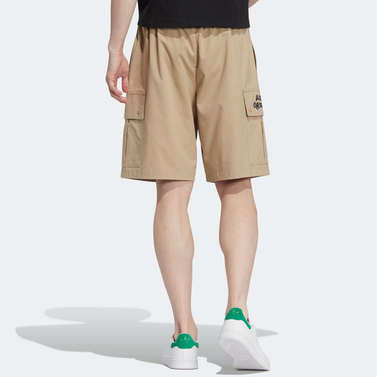 adidas originals x Charr Morita Crossover Logo Printing Straight Loose Shorts Brown HR3465