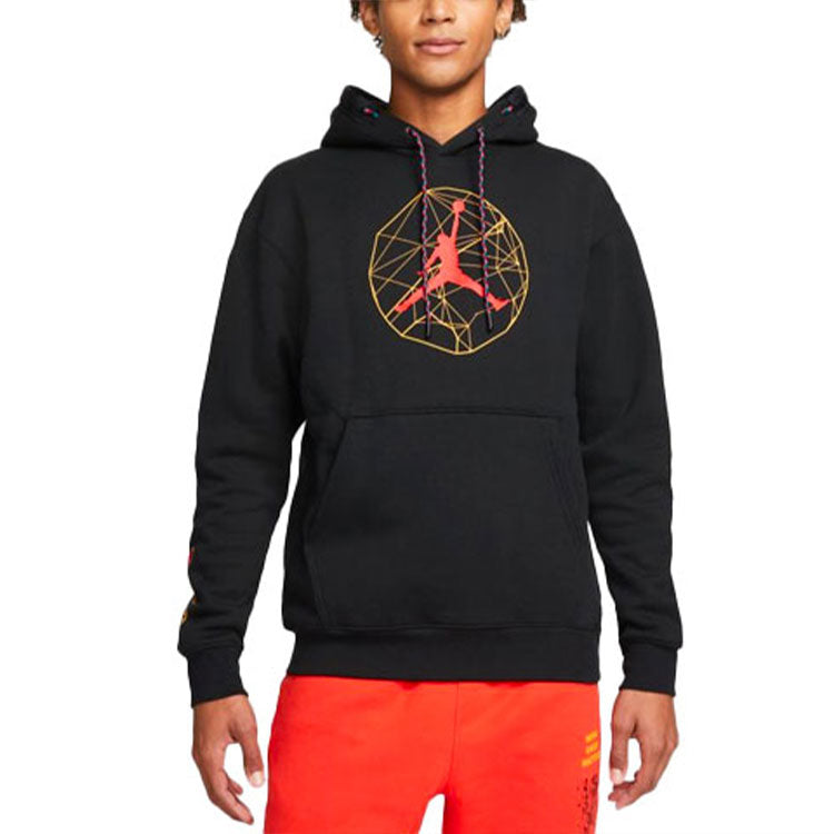 Air Jordan Casual Sports Hooded Lace-up Sweatshirt Men's Black DC9728-010