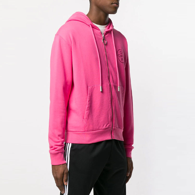 Off-White SS19 Logo Hooded Jacket Men Pink OMBE001R190030102828