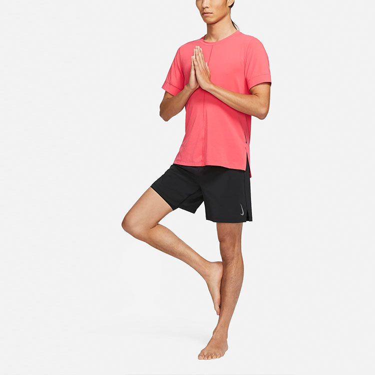 Nike Yoga Dri-FIT Sports Quick Dry Short Sleeve Red Light red BV4035-646