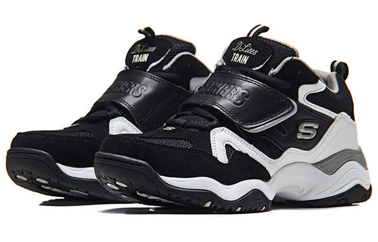 (WMNS) Skechers D'Lites Train Mid-Top Daddy Shoes Black/White 99999111-BKW