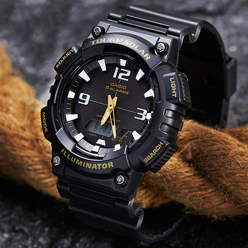 CASIO Waterproof Sports Solar Powered Mens Black Analog AQ-S810W-1BVDF