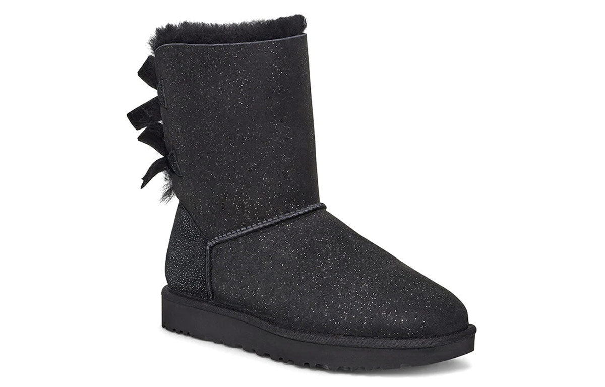 (WMNS) UGG Bailey Bow II Black Pink Snow Boots 1110415-BLK