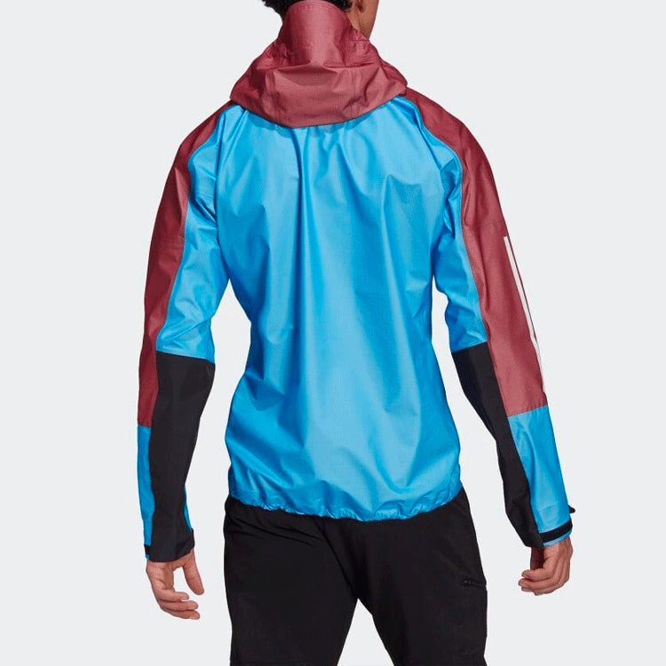 Men's adidas originals Colorblock Splicing Hooded Track Jacket Blue H57721