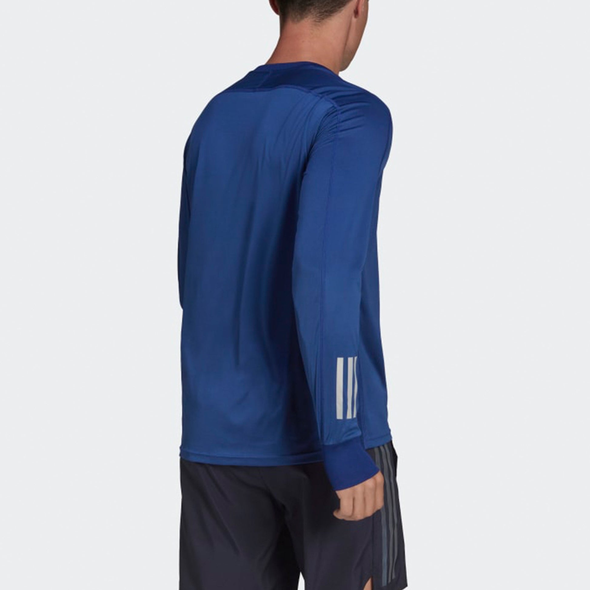 Men's adidas Training Sports Quick Dry Long Sleeves Blue T-Shirt H34501