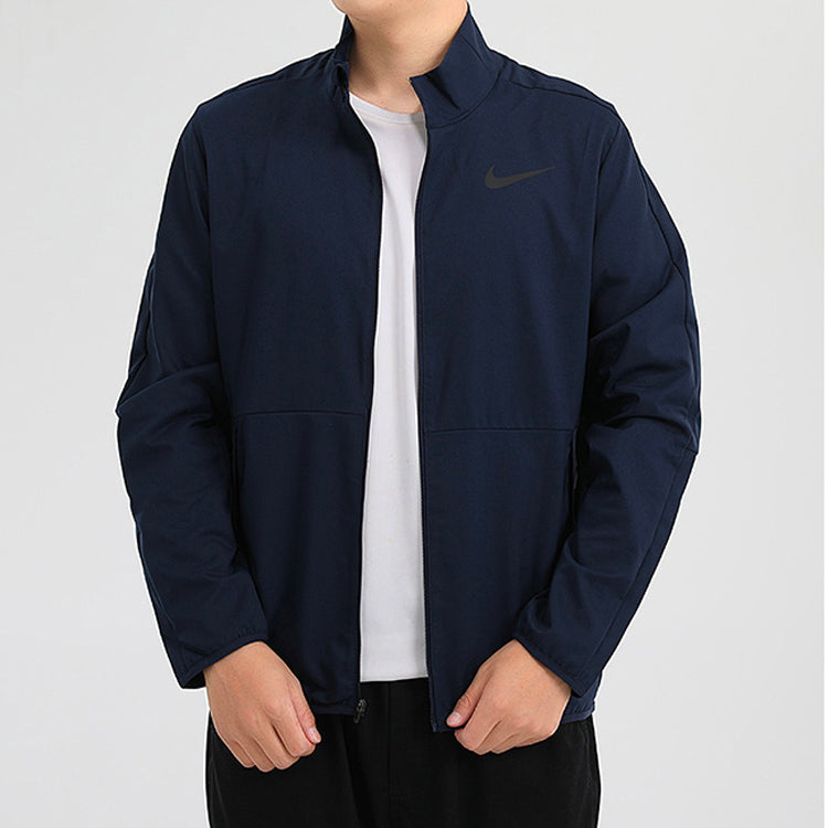 Nike Dri-FIT Woven Training Casual Sports Jacket Obsidian Color Black CU4954-451