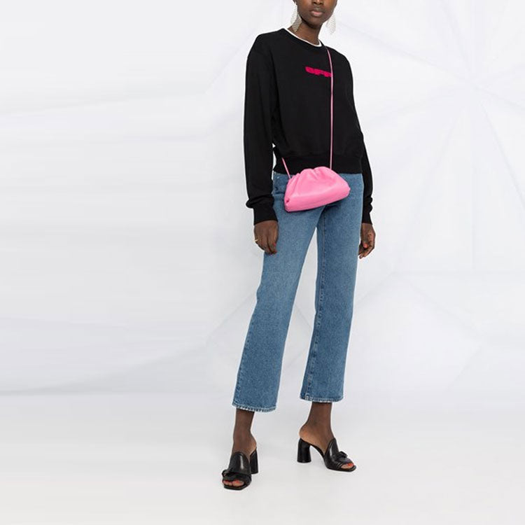 (WMNS) Off-White Logo Printing Long Sleeves Hoodie Ordinary Version Black OWBA026R21JER0011032
