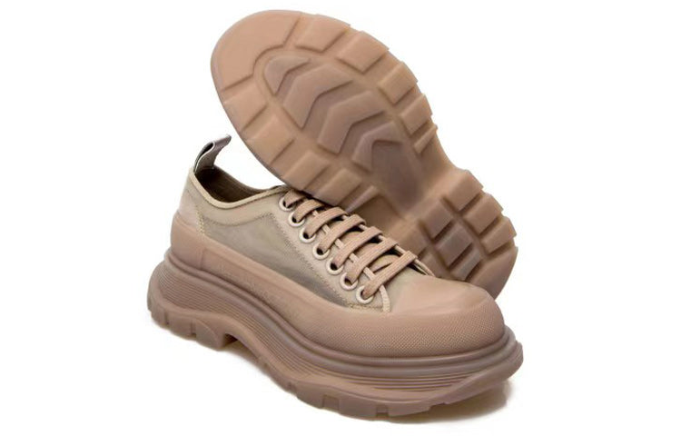 (WMNS) Alexander McQueen Tread Slick Lace Up Polyamide Sneakers 'Tan' 658080W4Q312236