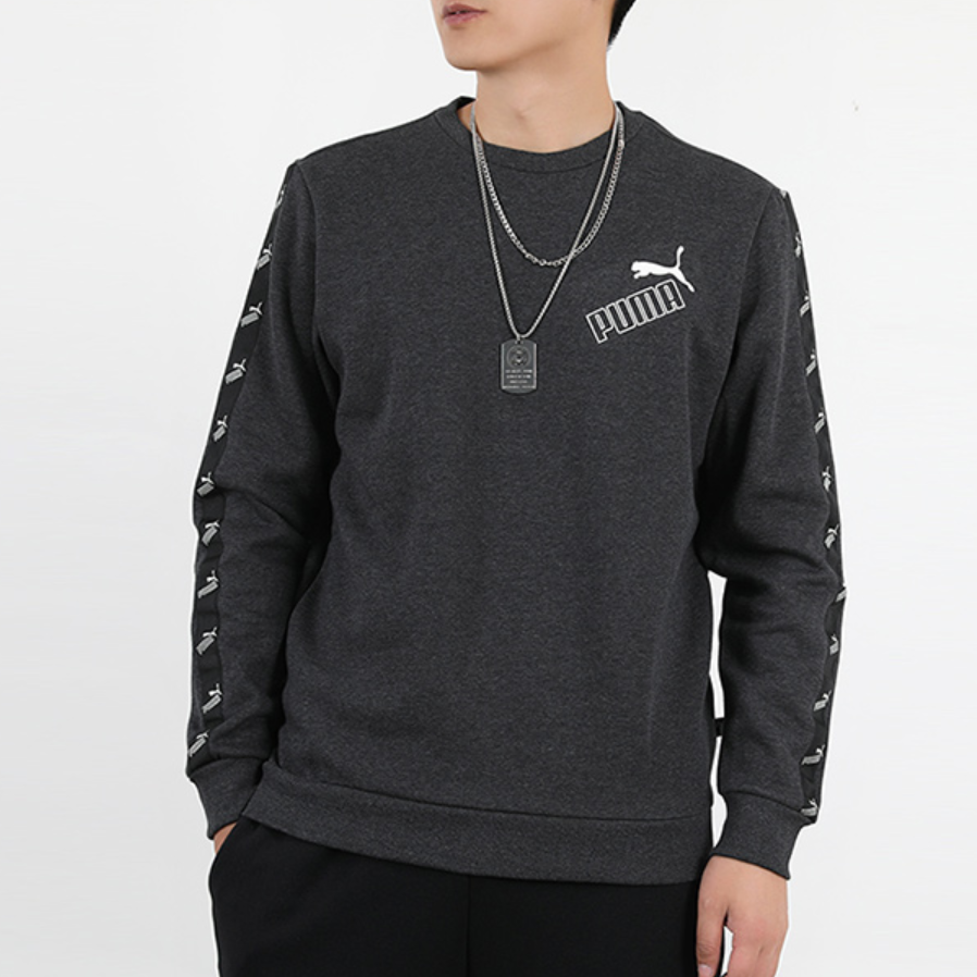 PUMA Amplified Crew Sweatshirt 'Black White' 586916-07