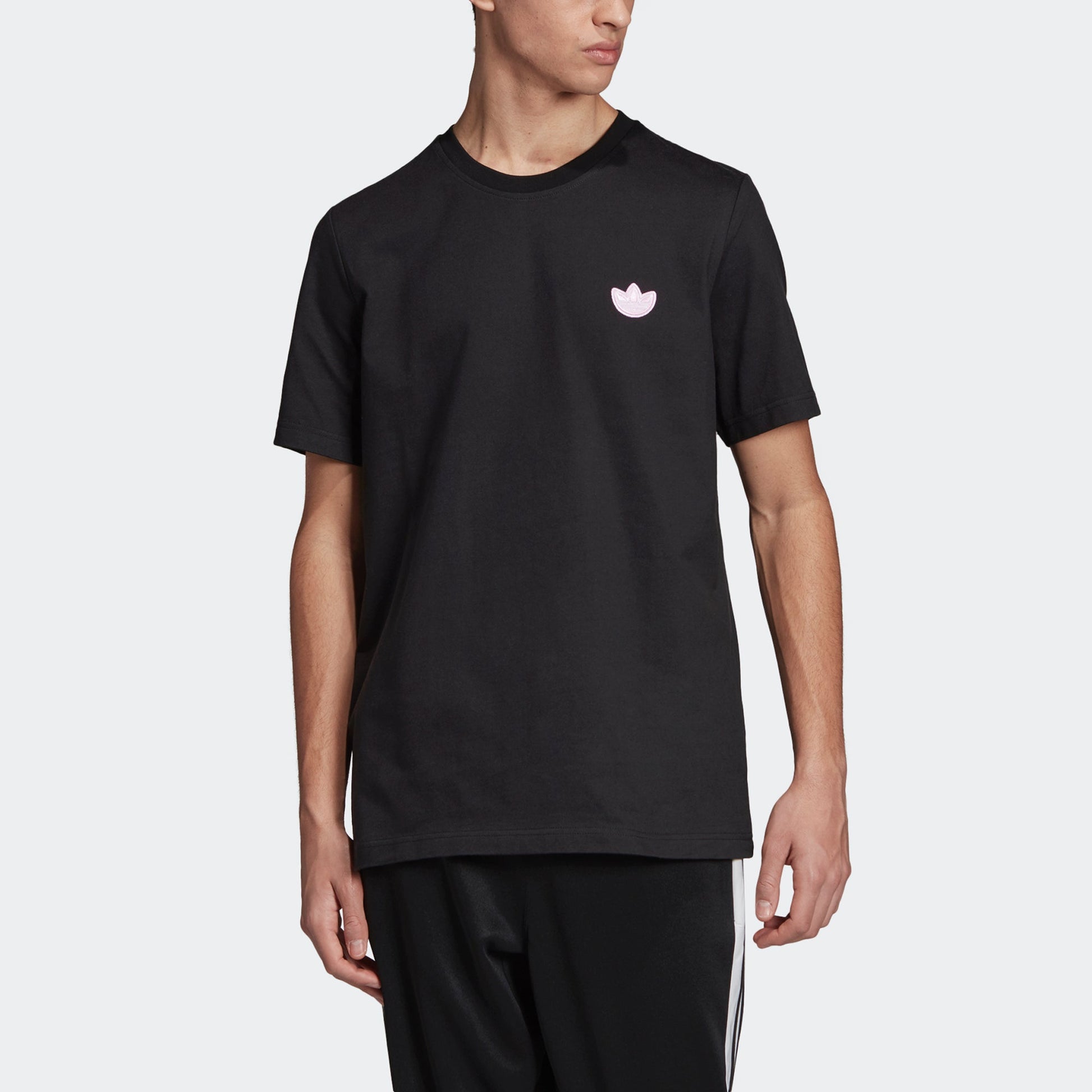 adidas originals Logo Ss Tee Solid Color Sports Round Neck Short Sleeve Black FK9985