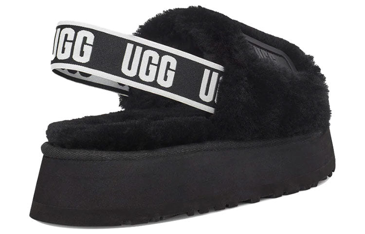 (WMNS) UGG Disco Slide Thick Sole Black Slippers 1112258-BLK