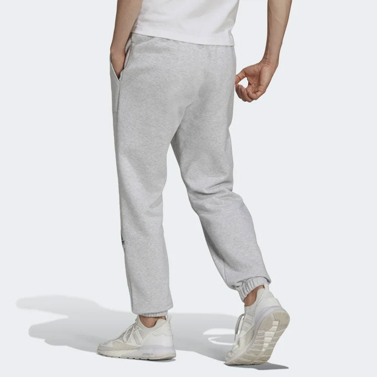 Men's adidas Logo Solid Color Loose Bundle Feet Sports Pants/Trousers/Joggers Gray HG8087