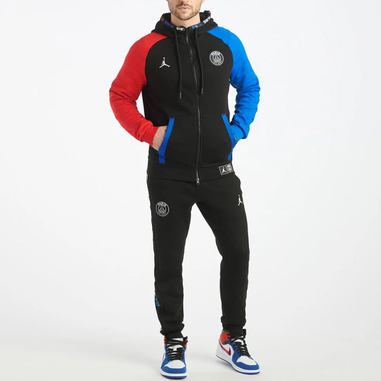 Pre-Owned Air Jordan x Paris Saint-Germain Fleece Full Zip Hoodie 'Black' BQ8346-011