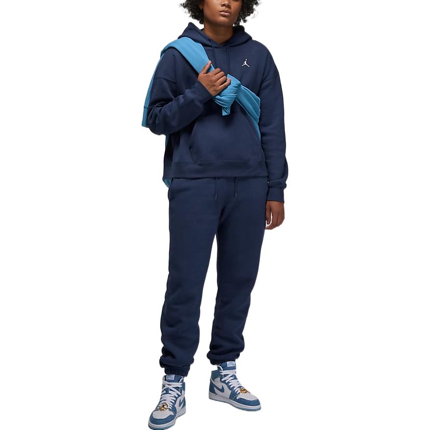 (WMNS) Air Jordan Logo Fleece Hoodie 'Navy' DQ4459-410