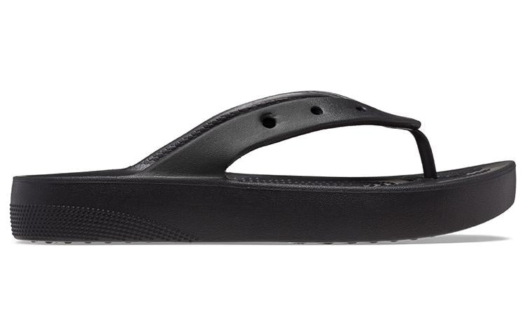 (WMNS) Crocs Classic Platform Flip 'Black' 207714-001