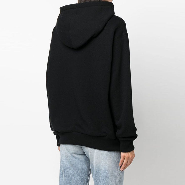 (WMNS) Gucci Logo Print Cotton Hoodie 'Black' 717427-XJEV6-1082