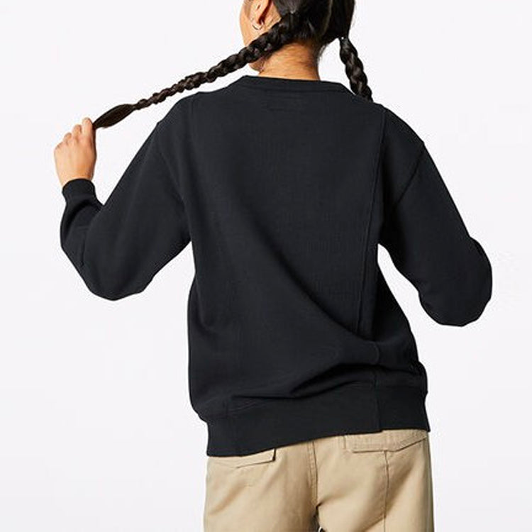 (WMNS) Converse Elevated Fleece Sweatshirt Asia Sizing 'Black' 10019109-A01