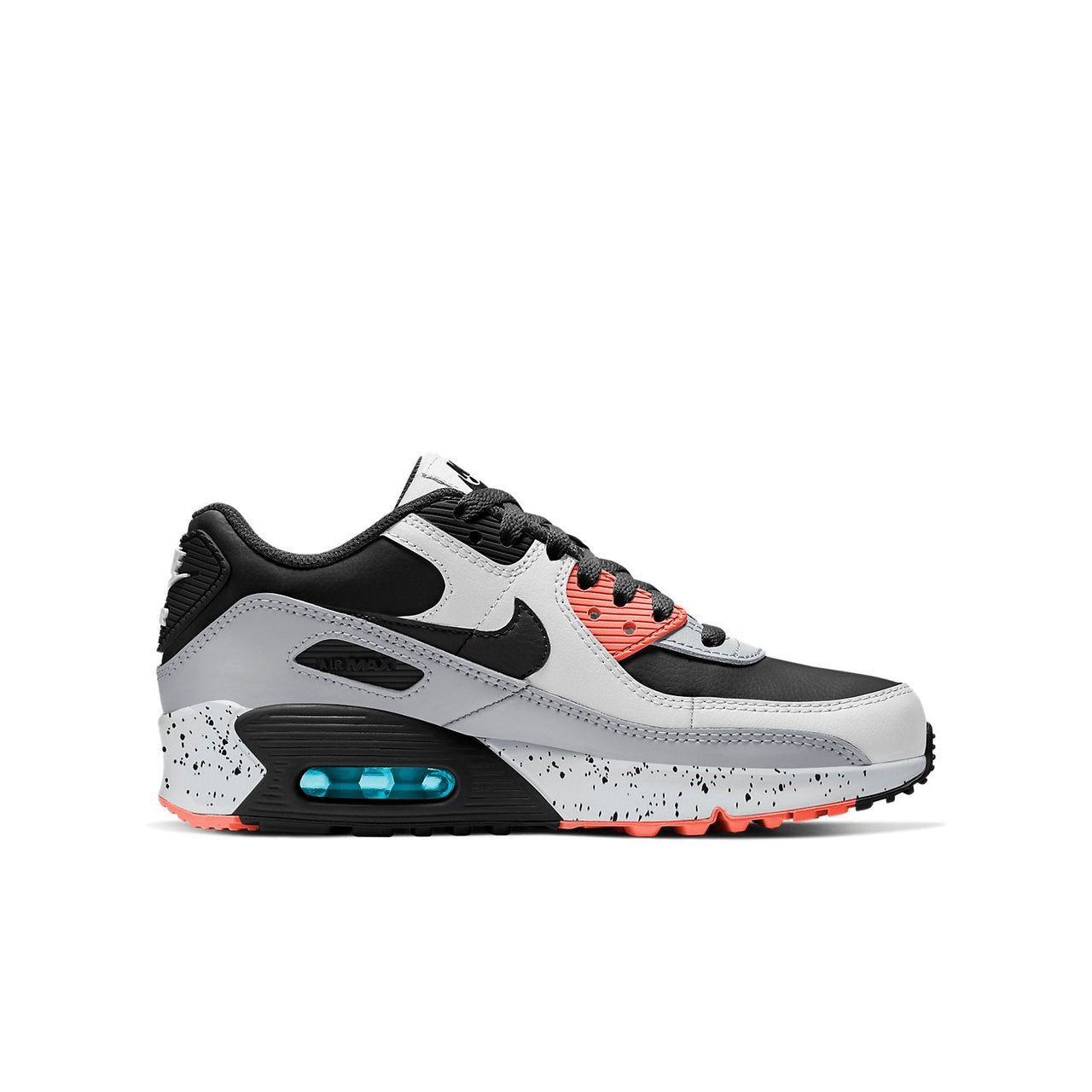(GS) Nike Air Max 90 Leather 'White Turf Orange Speckled' CD6864-110