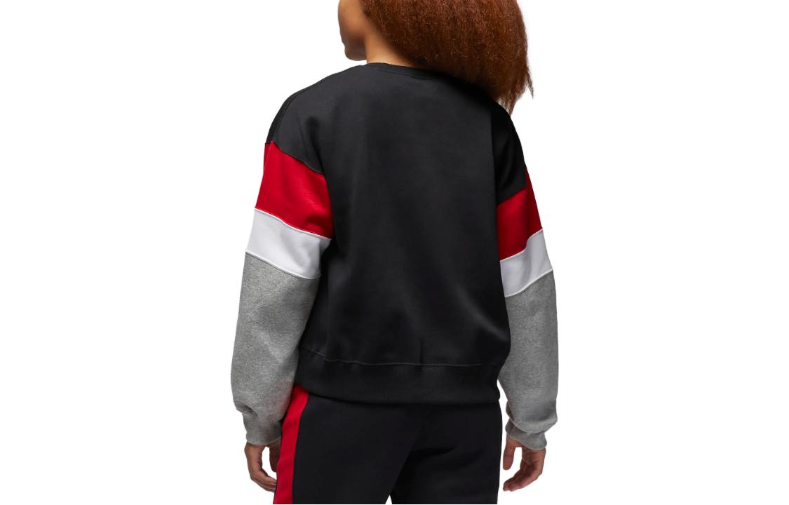 (WMNS) Air Jordan Brooklyn Fleece Crewneck Sweatshirt 'Black Grey' FB5174-010