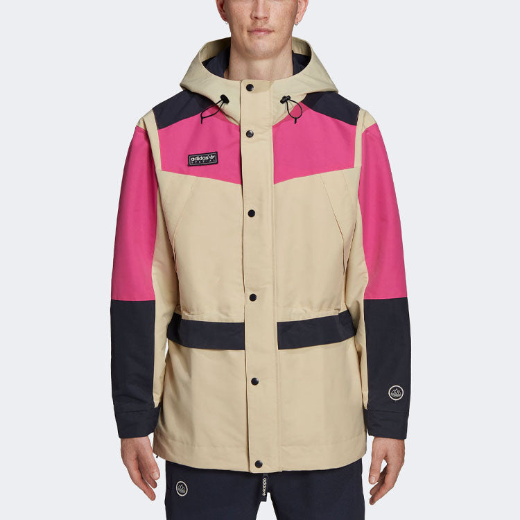 adidas originals Colorblock hooded track Jacket Creamy White GT1821
