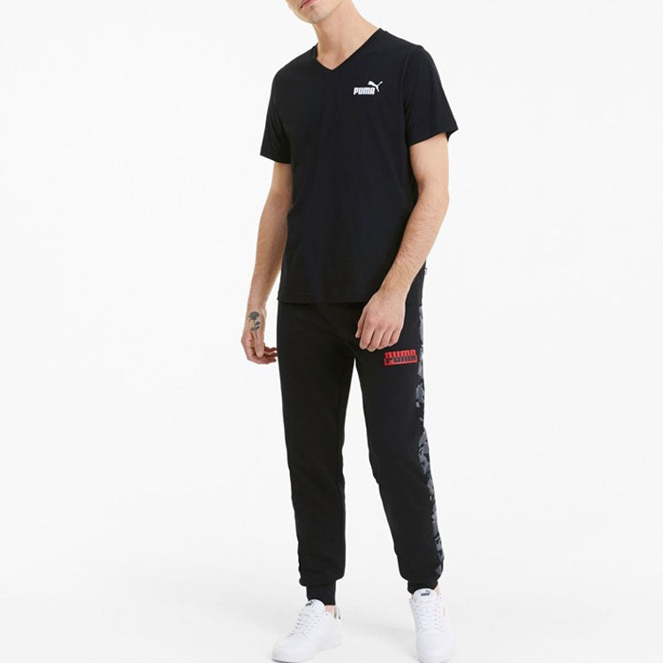PUMA Core Camo All Over Print Pants 'Black Red' 588500-01