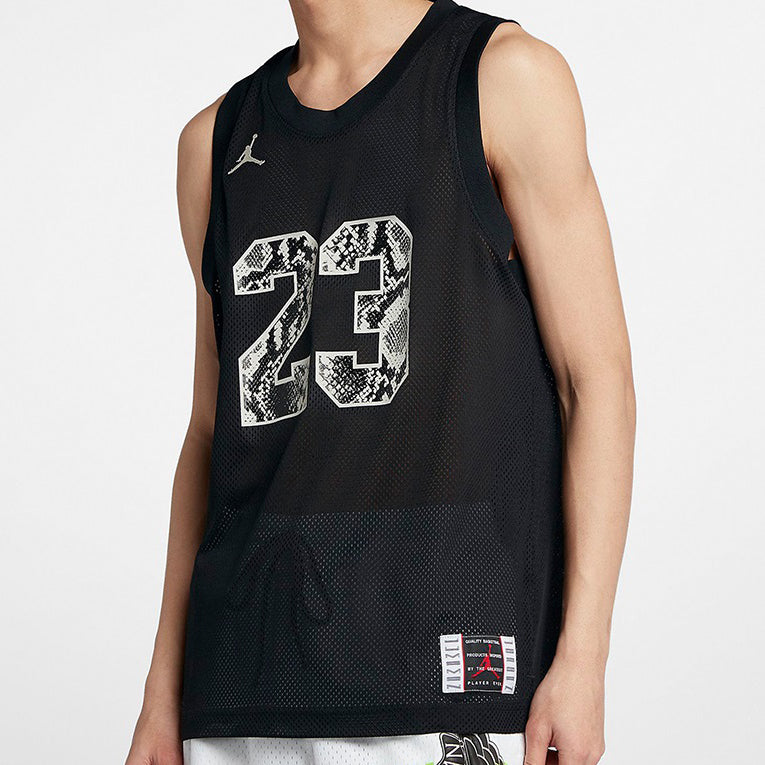 Air Jordan 11 Snakeskin snake pattern Mesh Jersey Black CI0305-010