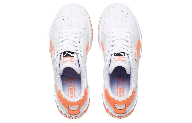 (WMNS) PUMA Cali Brushed Casual Board Shoes White/Orange 373896-03