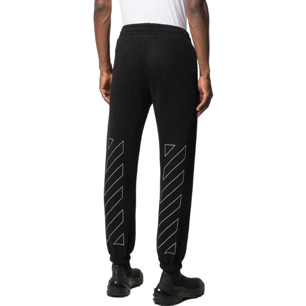 Men's Off-White SS22 Diagonal Stripes Bundle Feet Casual Sports Pants/Trousers/Joggers Version Black OMCH030F20FLE0011001BLACK