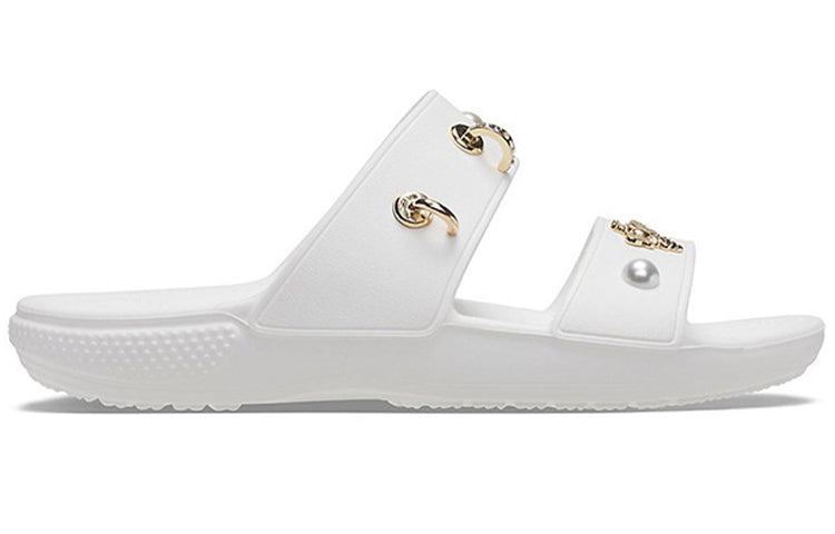 (WMNS) Crocs Soft Sole Cozy Outdoor Flat Heel Sports Slippers White 207387-103