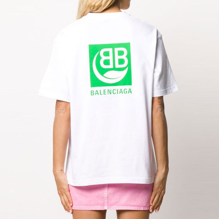 Balenciaga Environmental Friendly Loose Version Short Sleeve White 594599THV639000