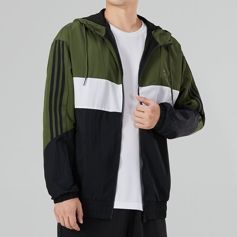adidas Utility Windbreaker Jacket 'Green Black' HN2428