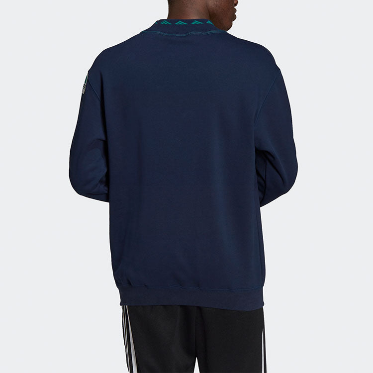 Men's adidas Logo Printing Round Neck Pullover College Navy Blue HG8095