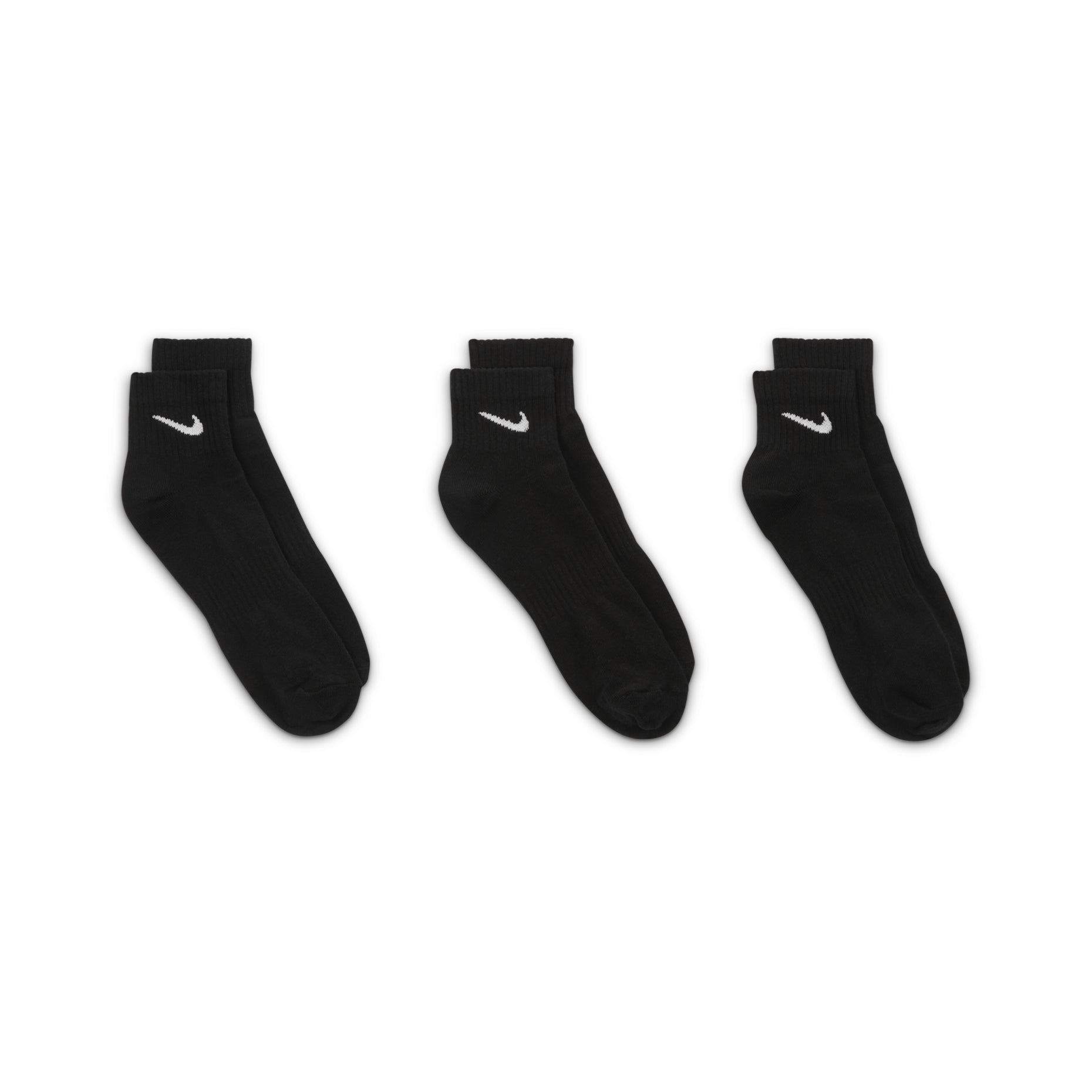 Nike Everyday Lightweight Mid Tops Sports Training Socks Unisex Black SX7677-010
