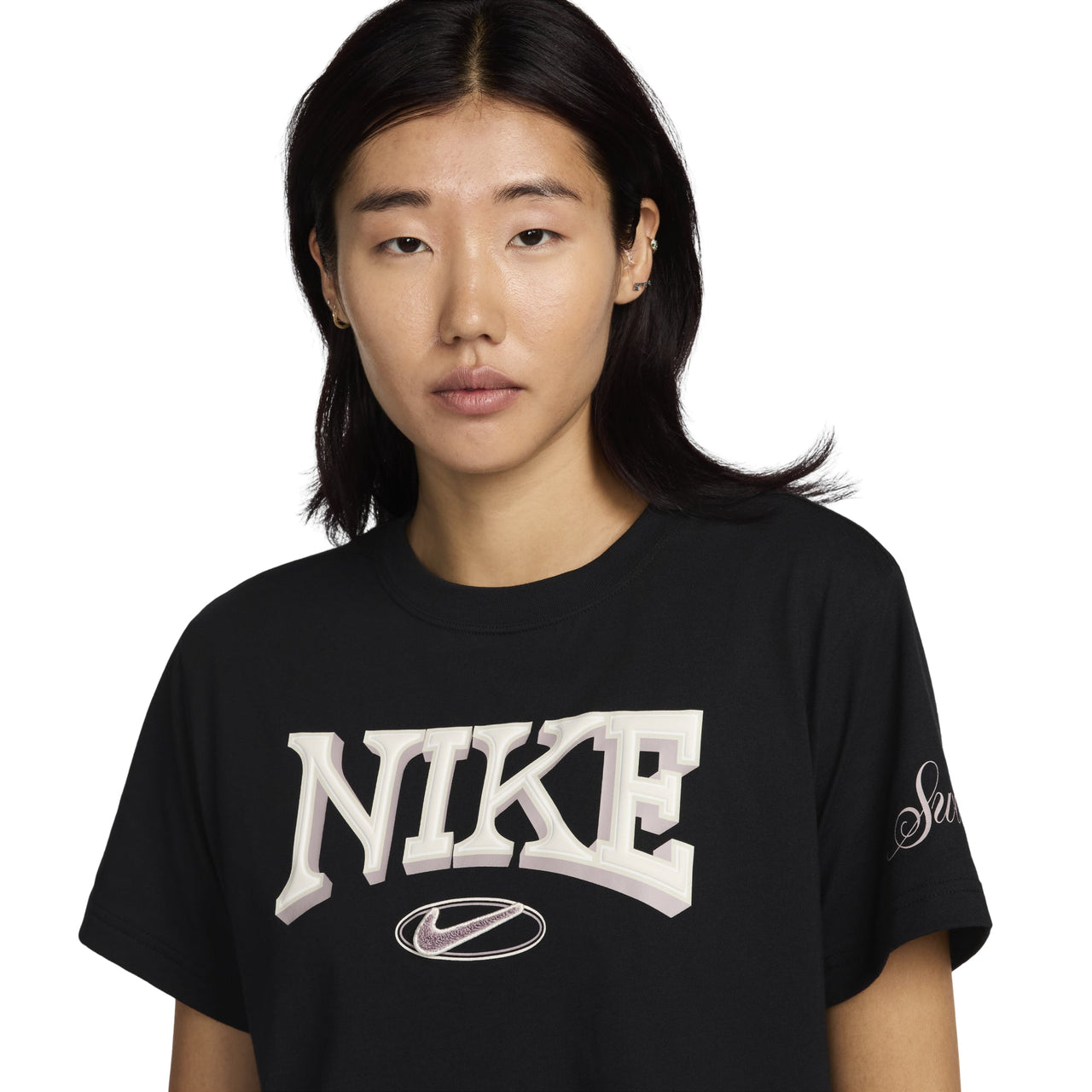 (WMNS) Nike Sportswear Loose Short-Sleeve Cropped T-Shirt 'Black' FZ2856-010