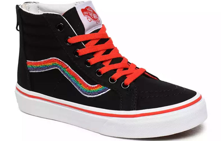 Vans Chenille SK8-HI Zip Shoes Kids Black/Rainbow VN0A4UI4WKT