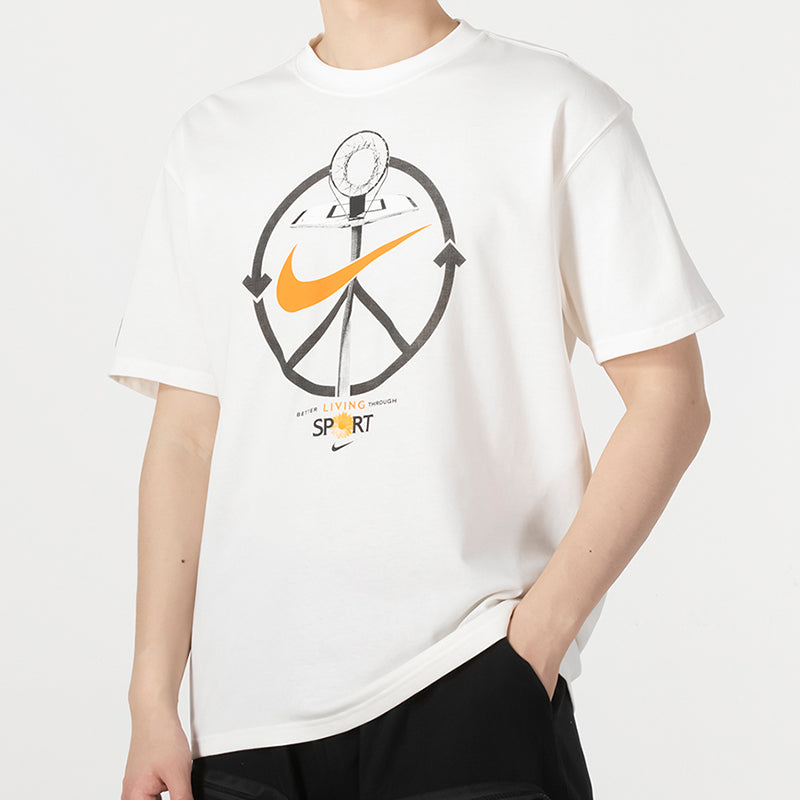 Nike Alphabet Logo Athleisure Casual Sports Short Sleeve White DN3901-901