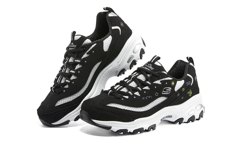 (WMNS) Skechers D'Lites 1.0 'Black White' 896155-BKW