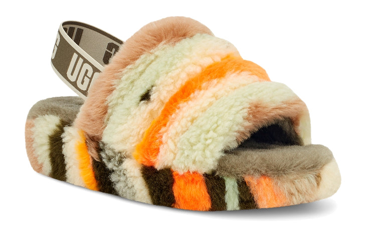 (WMNS) UGG Fluff Yeah Slide Cali Collage 'Olive Green' 1118164-OLV