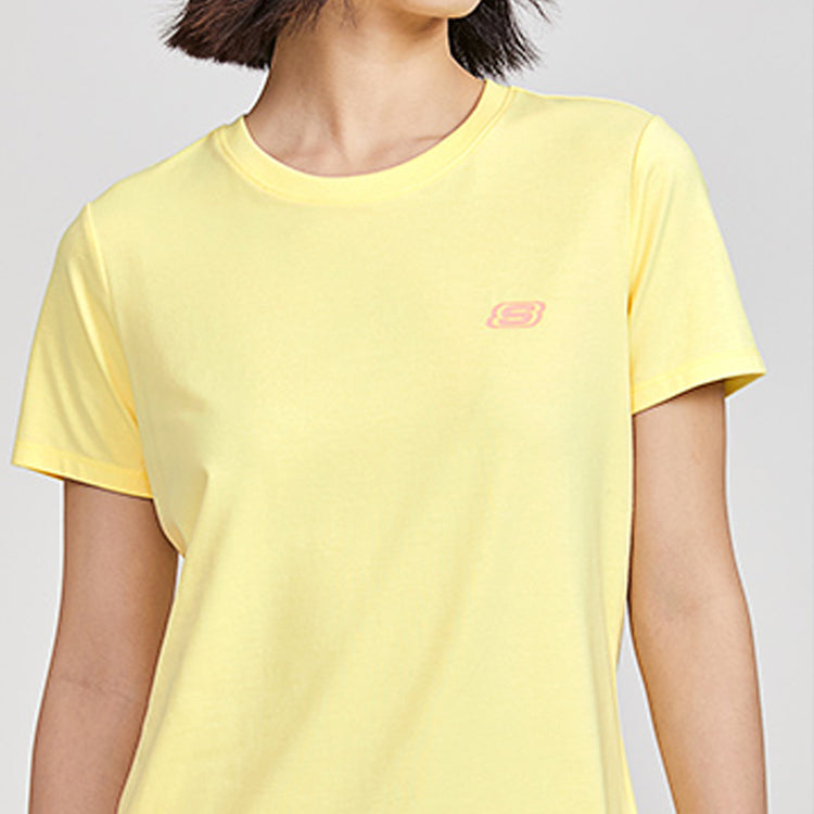 Skechers Loose Printing Casual Sports Short Sleeve t Yellow L220W170-00TC