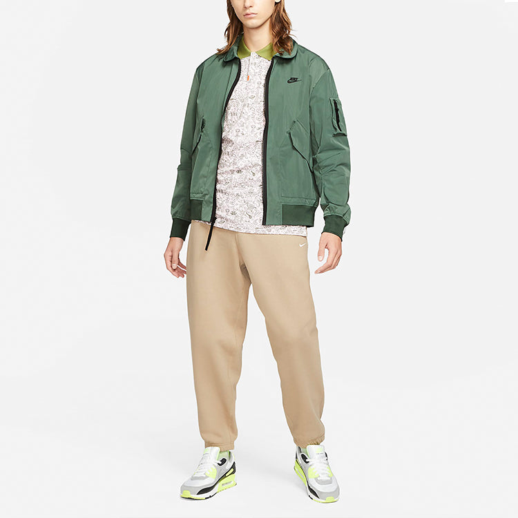 Nike Sportswear Woven lapel Solid Color Sports Jacket Silver Green CZ9895-337